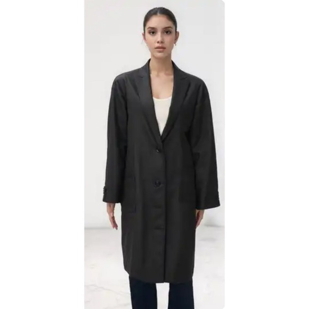 2/$30 Zara Coat Jacket Sz S‎ Dark Grey Linen Cotton Blend Langelook Minimalist